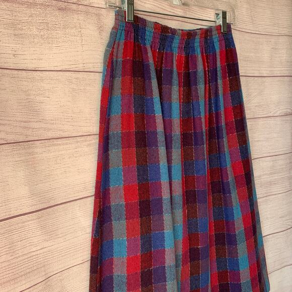 Vintage Item-Eyes Plaid Midi Skirt - Picture 13 of 14